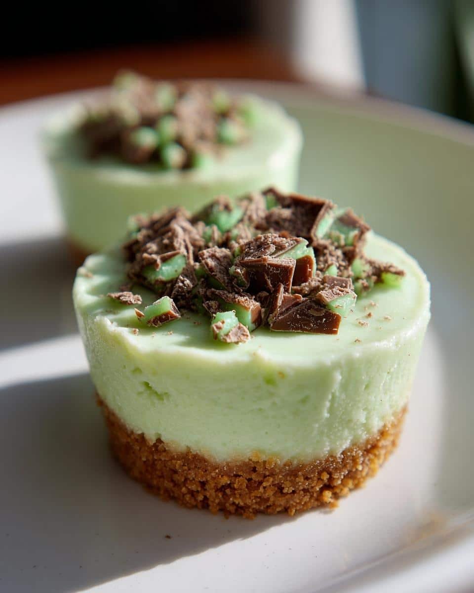 25 Irresistible Andes Mint Mini Cheesecakes for St. Patrick’s Day 7 Andes Mint Mini Cheesecakes - St. Patrick's Day - detail 3