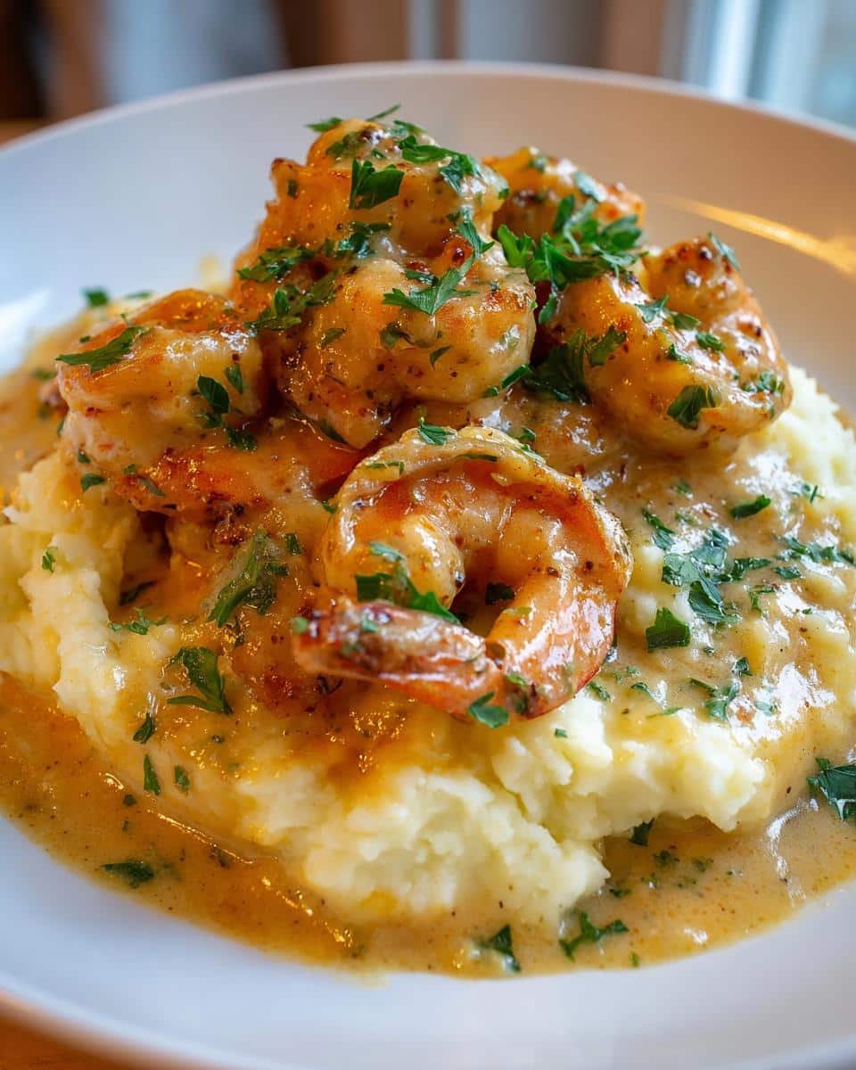 Creamy Garlic Shrimp Over Mashed Potatoes - detail 1