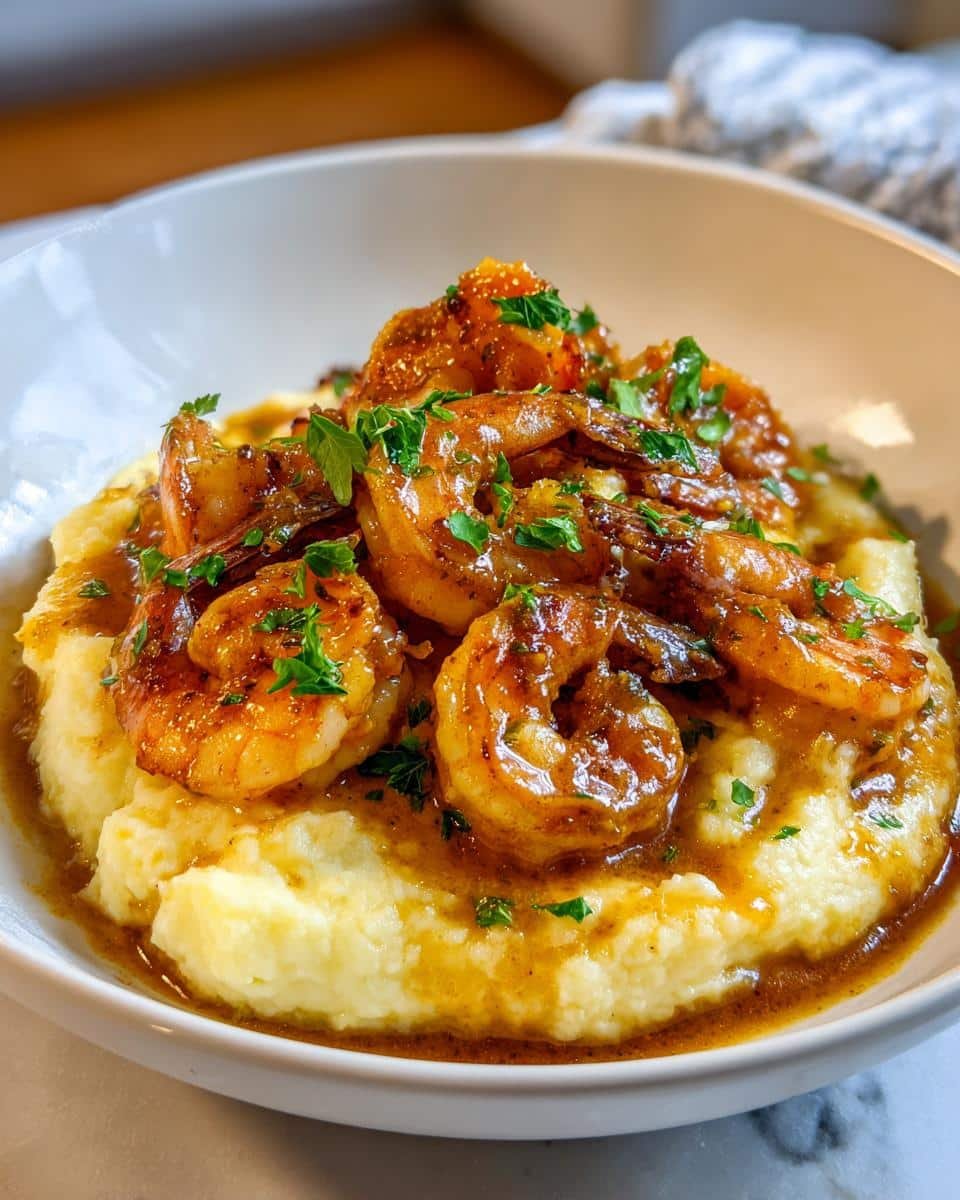 Creamy Garlic Shrimp Over Mashed Potatoes - detail 2