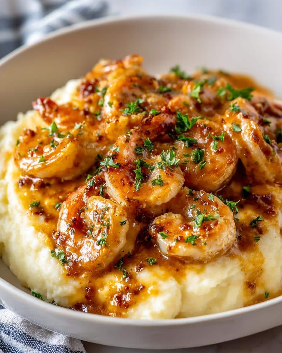 Creamy Garlic Shrimp Over Mashed Potatoes - detail 3