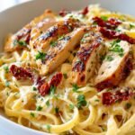 Fettuccine Alfredo with Chicken and Sundried Tomatoes