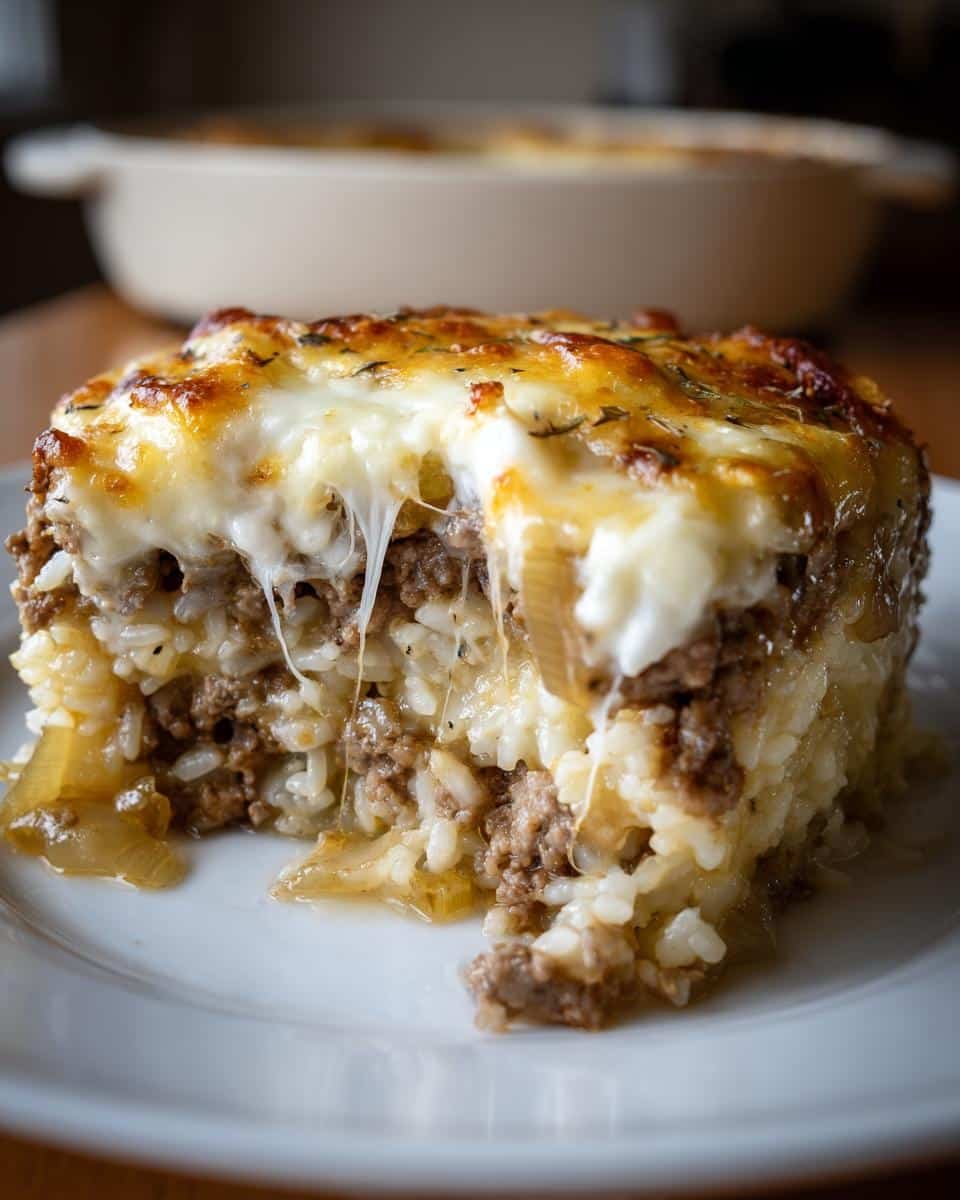 French Onion Ground Beef Rice Casserole - detail 1