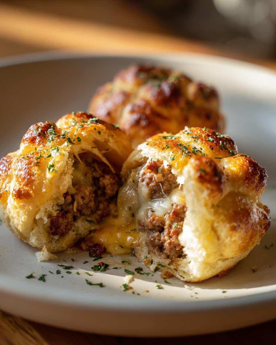 Garlic Parmesan Cheeseburger Bombs - detail 1