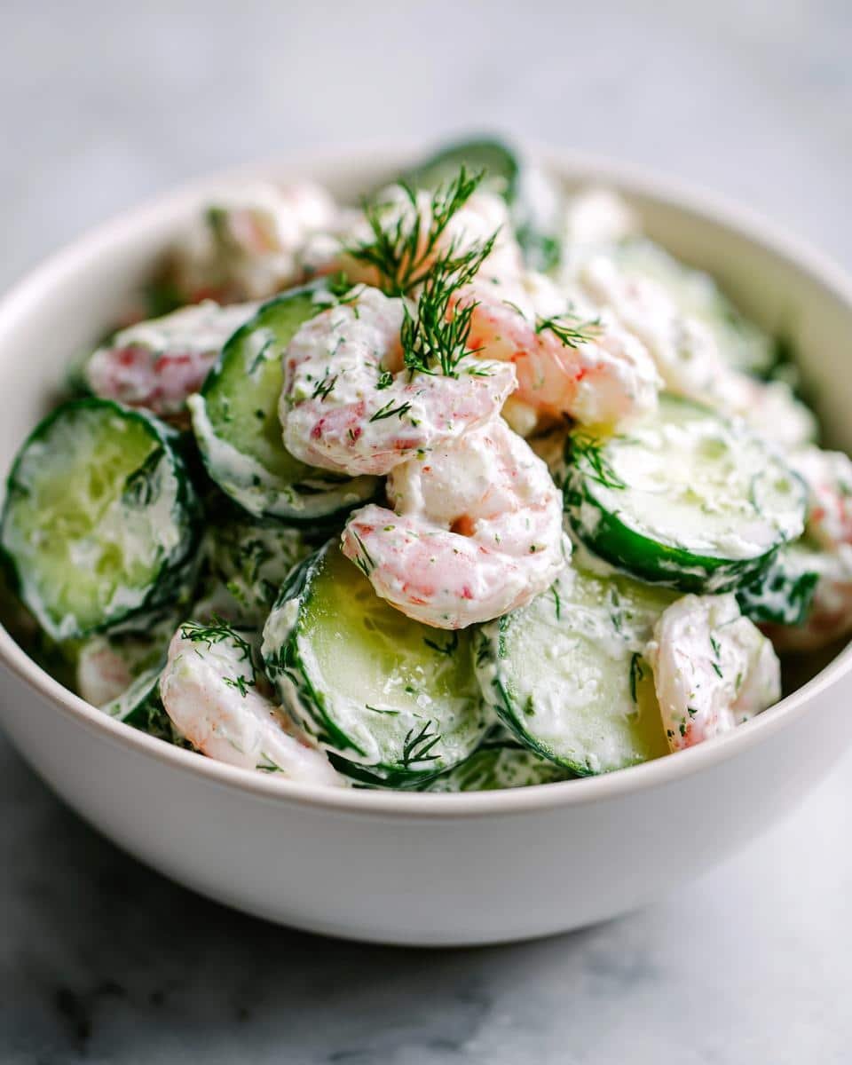 Refreshing Creamy Cucumber Shrimp Salad - detail 1