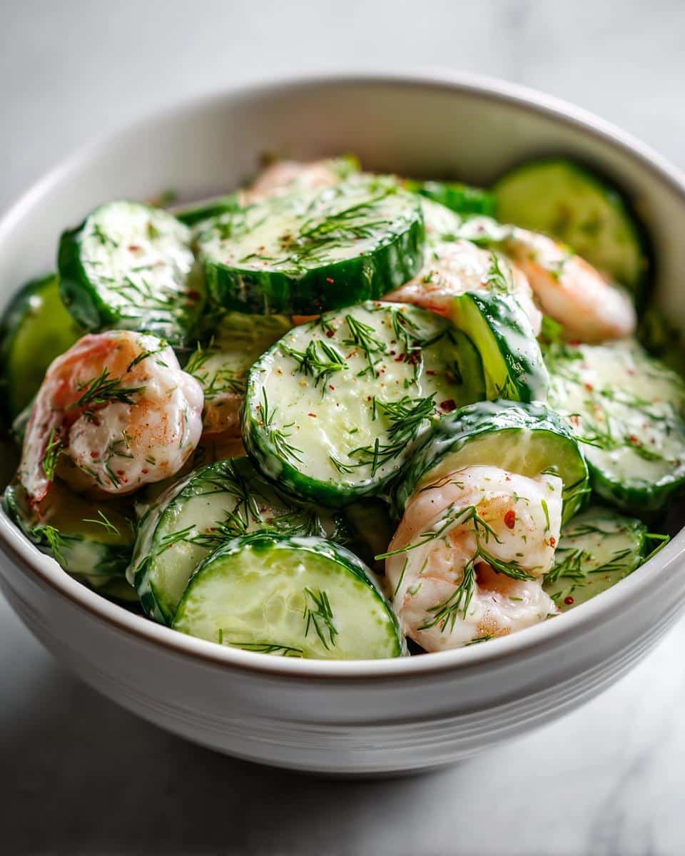 Refreshing Creamy Cucumber Shrimp Salad - detail 2