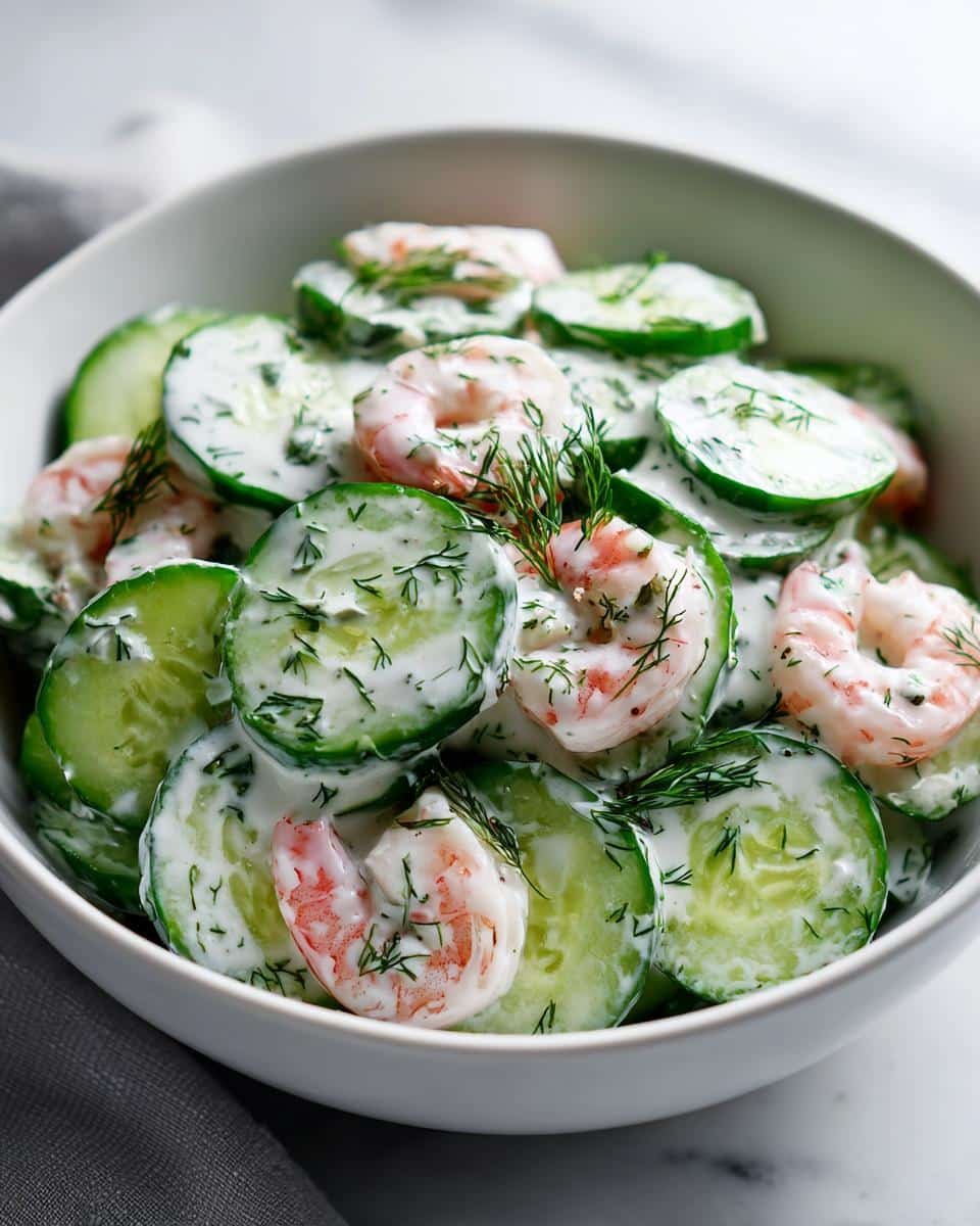 Refreshing Creamy Cucumber Shrimp Salad - detail 3