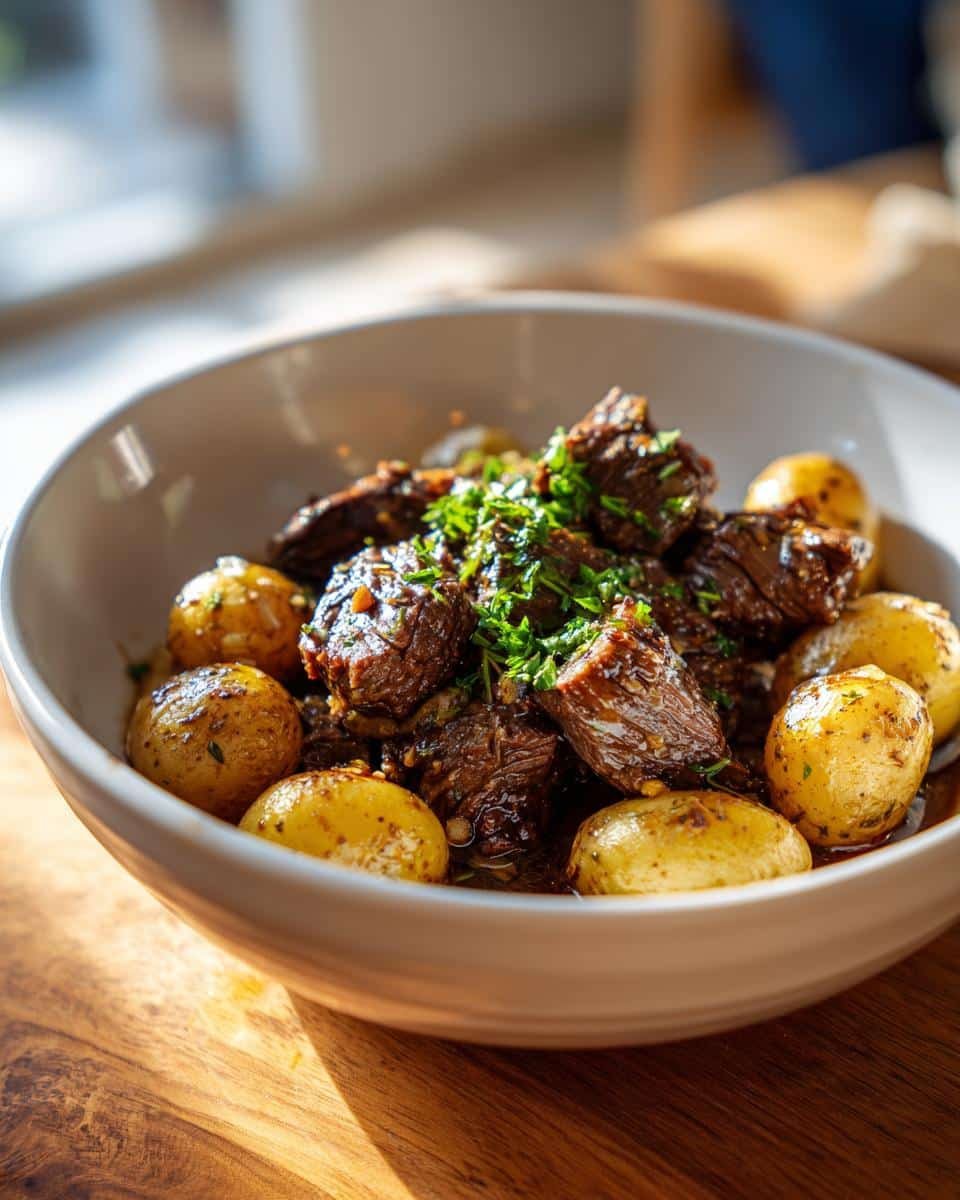 Slow Cooker Garlic Butter Beef Bites & Potatoes - detail 2