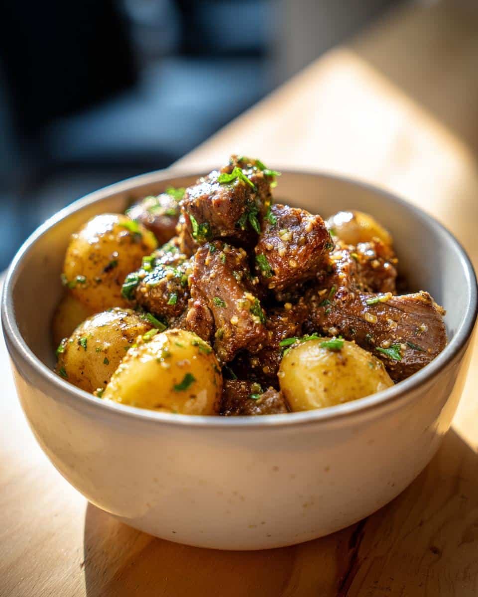 Slow Cooker Garlic Butter Beef Bites & Potatoes - detail 3