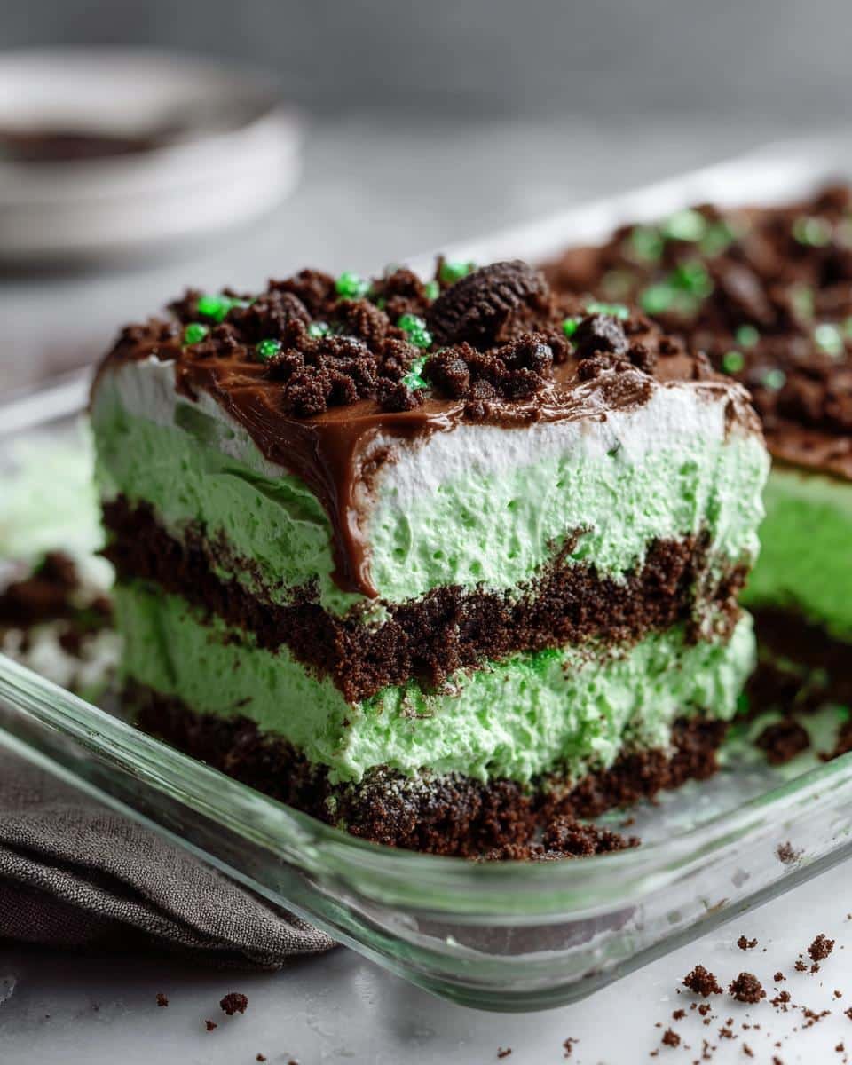 St. Patrick's Day Shamrock Lasagna Dessert - detail 1