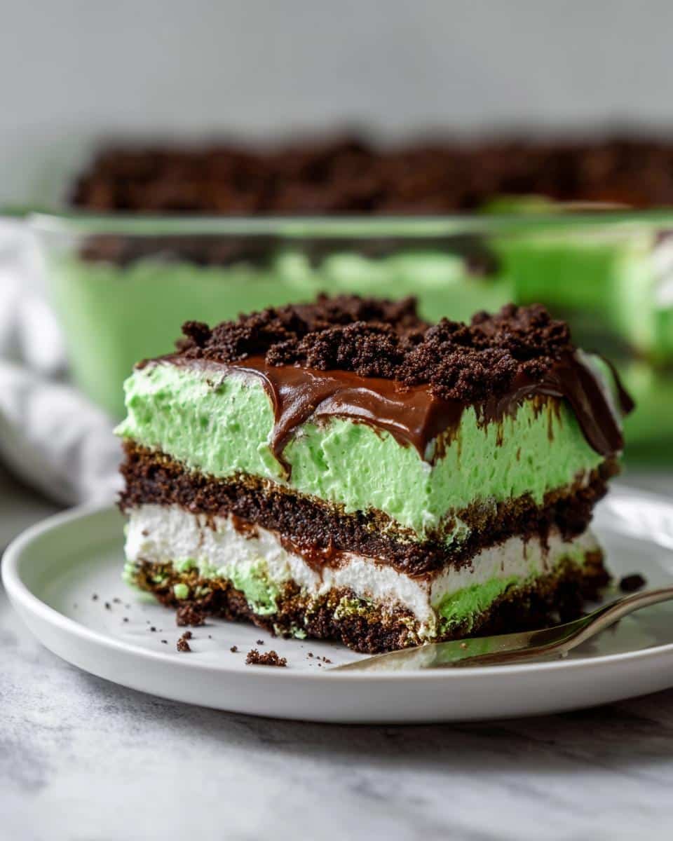 St. Patrick's Day Shamrock Lasagna Dessert - detail 3