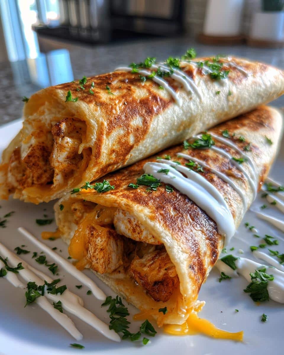 cheesy garlic chicken wraps dinner - detail 2