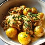 garlic parmesan crockpot chicken and potatoes