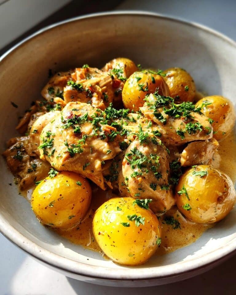 Creamy Garlic Parmesan Crockpot Chicken and Potatoes in 3 Easy Steps 32 garlic parmesan crockpot chicken and potatoes