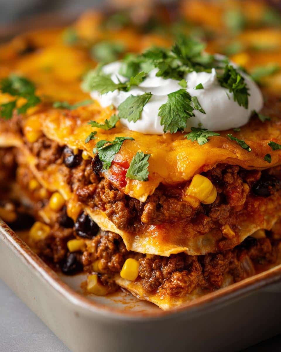 slow cooker taco casserole - detail 2